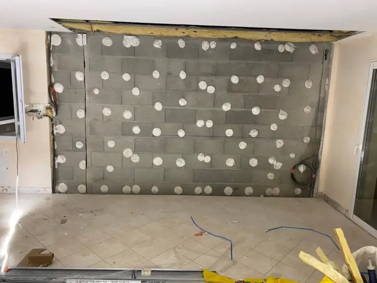 Ouverture mur porteur · pose d’IPN — réalisation Chéroise de Bâtiment